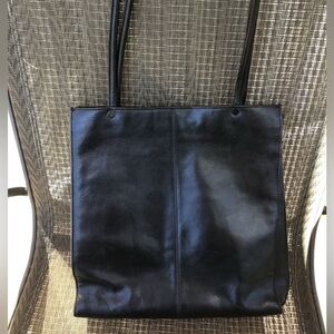 Wilsons Leather Vintage Black Shoulder Tote Bag